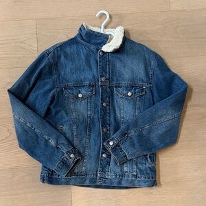 Zara Dark Blue Denim Jacket with White Lining
